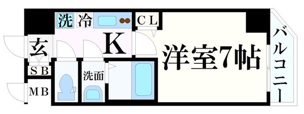 春日野道駅 徒歩5分 6階の物件間取画像